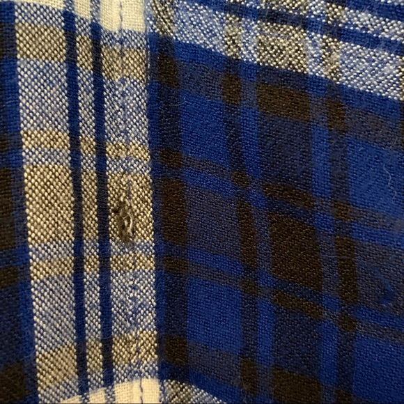 American Eagle Shirt Boyfriend Fit plaid flannel popover top size small - Picture 4 of 7